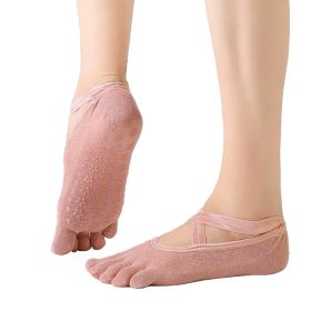 Women Cross Strap Yoga Anti-Slip Breathable Pilates Ballet Cotton Short Socks