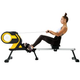 Magnetic Rowing Machine with LCD Monitor;  46" Slide Rail;  Compact Folding Rower for Home Cardio Workout RT