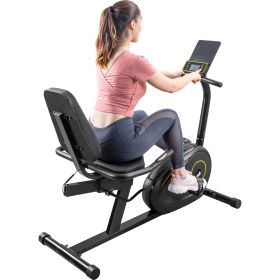 Recumbent Exercise Bike with 8-Level Resistance, Bluetooth Monitor, Easy Adjustable Seat, 380lb Weight Capacity RT