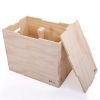 3-in-1 Wooden Plyo Jump Box for Training, Workout Step Platform, Multi-Sided Fit Equipment, Plyometric Agility,Large Size