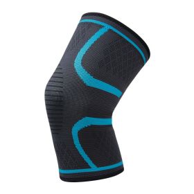 Fitness Kneepad Gear Patella Brace Basketball Volleyball Support 1 Pcs Elastic Knee Pads Running Cycling Nylon Sports (Color: Blue, size: XL)