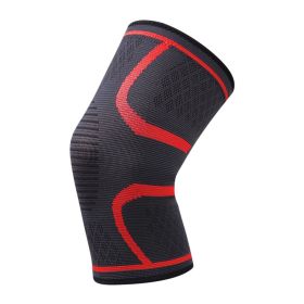 Fitness Kneepad Gear Patella Brace Basketball Volleyball Support 1 Pcs Elastic Knee Pads Running Cycling Nylon Sports (Color: Red, size: XL)