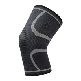 Fitness Kneepad Gear Patella Brace Basketball Volleyball Support 1 Pcs Elastic Knee Pads Running Cycling Nylon Sports (Color: Gray, size: M)